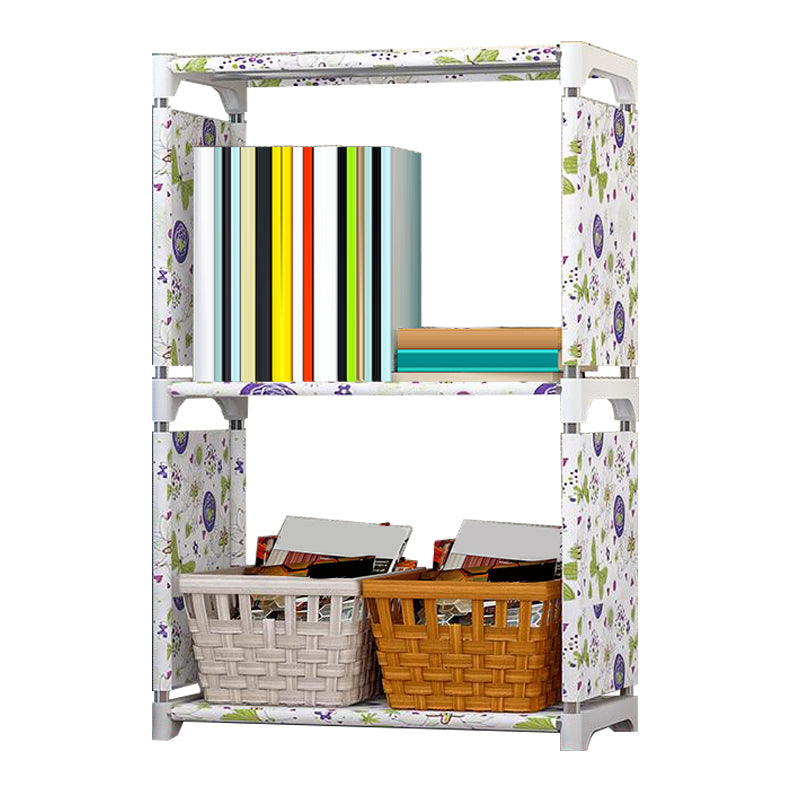 Contemporary Style Plastic Bookshelf Open Bookcase for Living Room