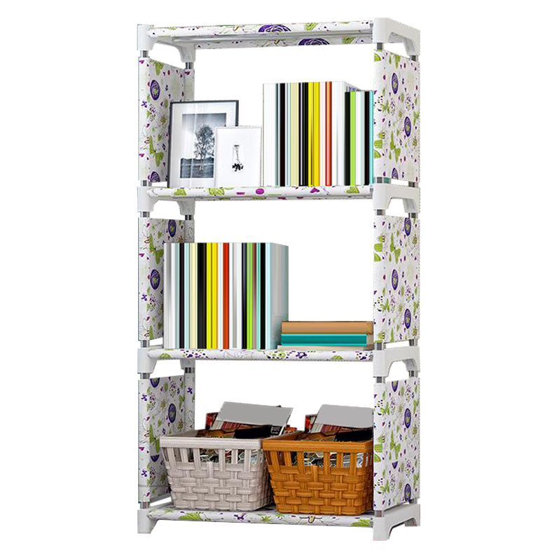 Contemporary Style Plastic Bookshelf Open Bookcase for Living Room