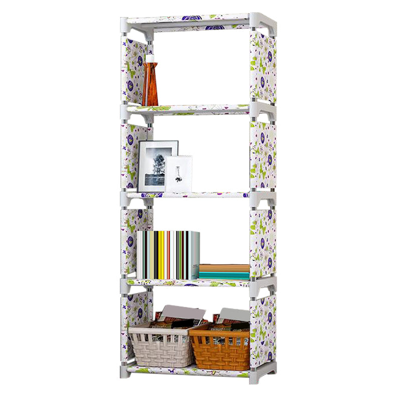 Contemporary Style Plastic Bookshelf Open Bookcase for Living Room