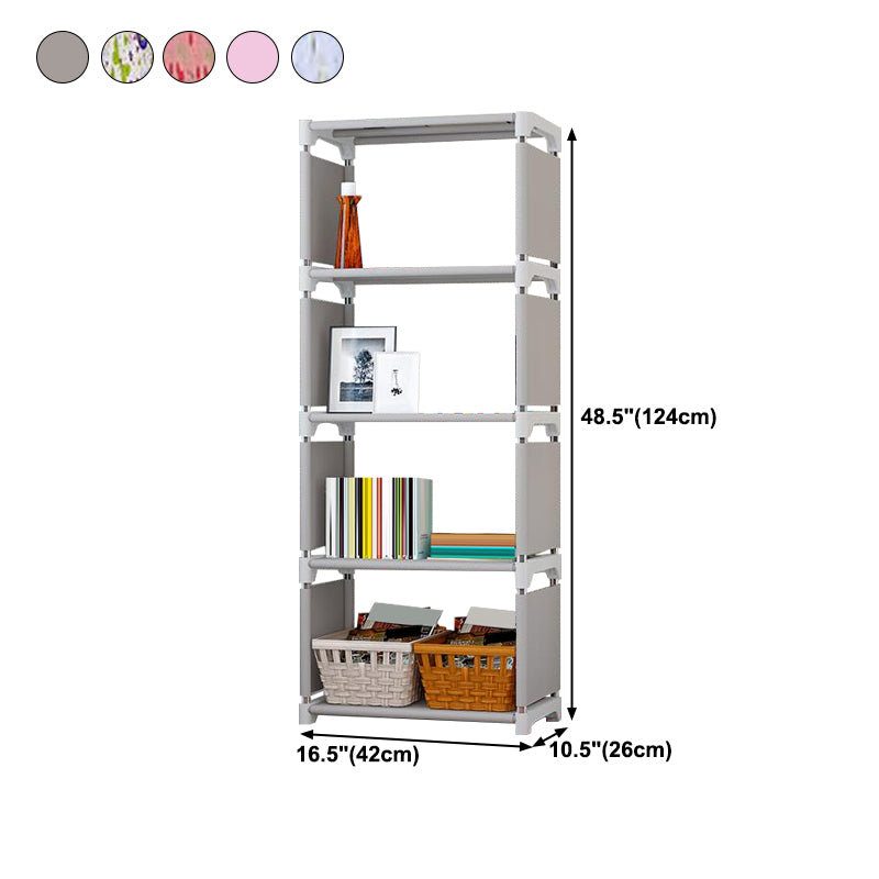 Contemporary Style Plastic Bookshelf Open Bookcase for Living Room