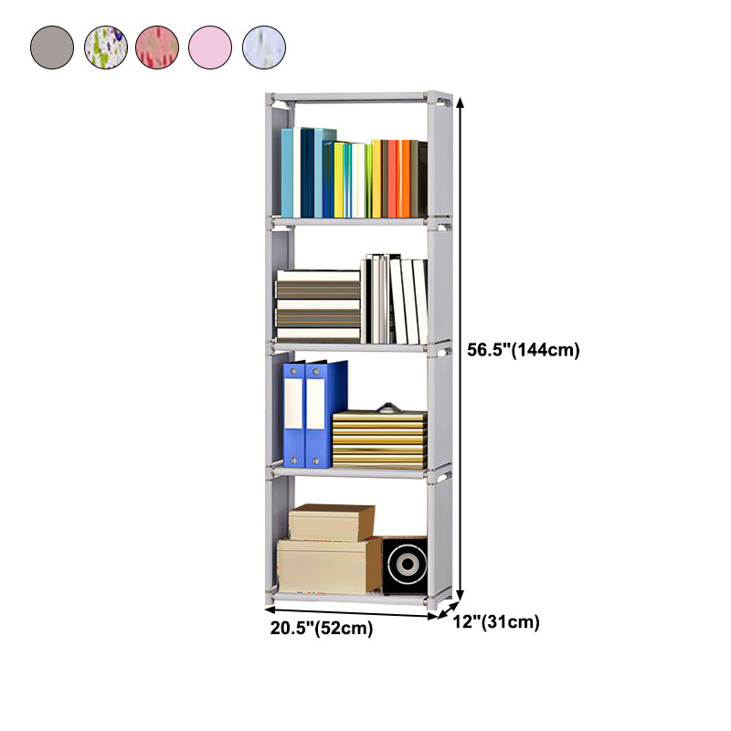 Contemporary Style Plastic Bookshelf Open Bookcase for Living Room