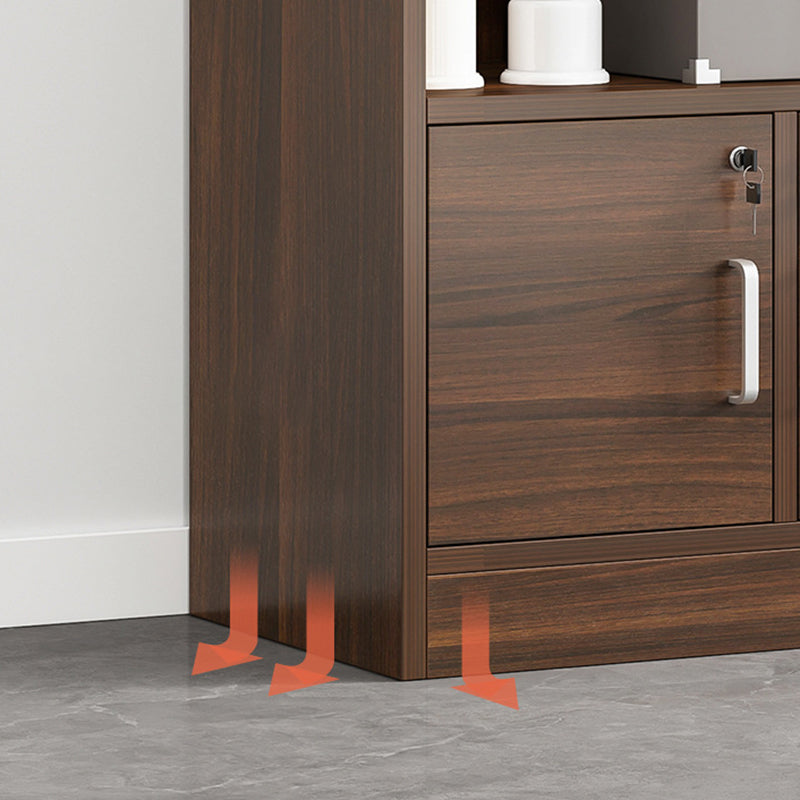 Modern Style Manufactured Wood Bookcase Closed Back Bookshelf for Living Room