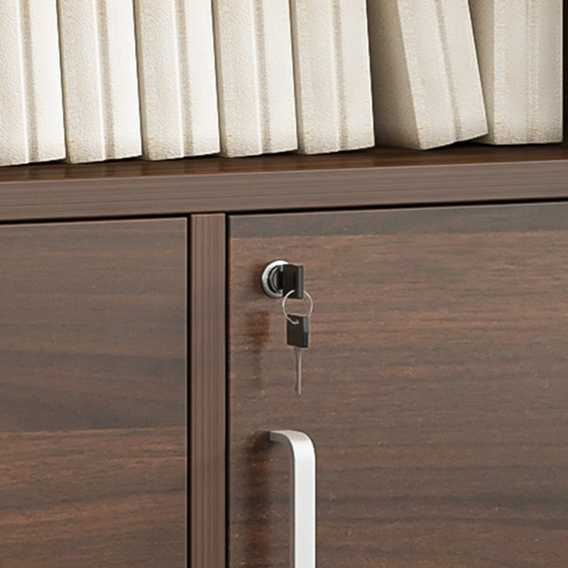 Modern Style Manufactured Wood Bookcase Closed Back Bookshelf for Living Room