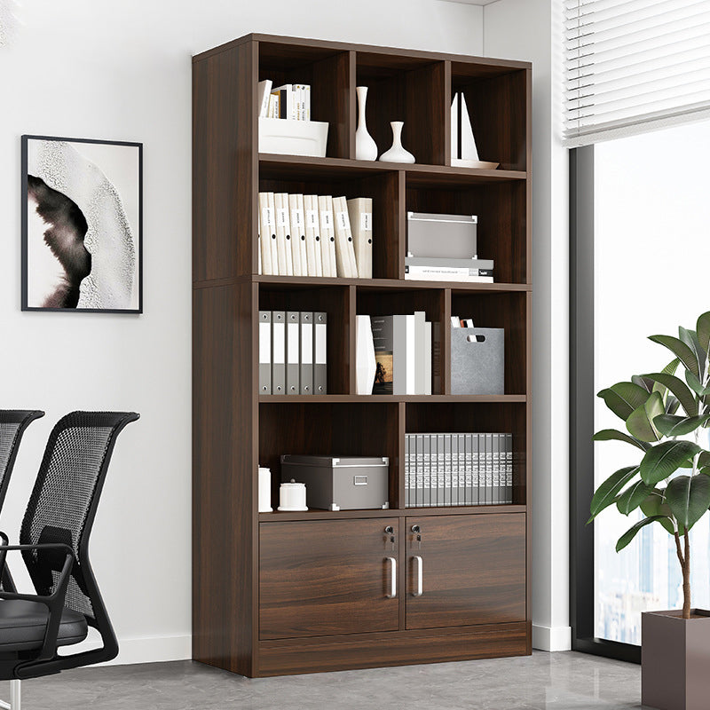 Modern Style Manufactured Wood Bookcase Closed Back Bookshelf for Living Room