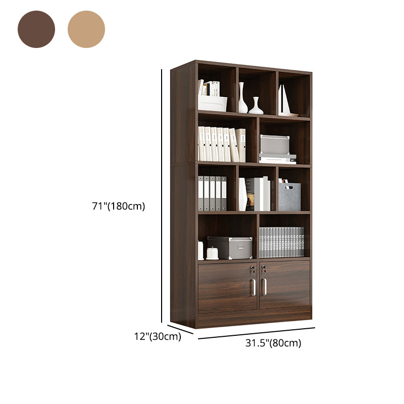 Modern Style Manufactured Wood Bookcase Closed Back Bookshelf for Living Room