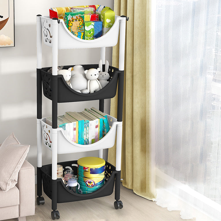 Modern Style Bookcase Etagere Open Back Plastic Bookshelf for Home