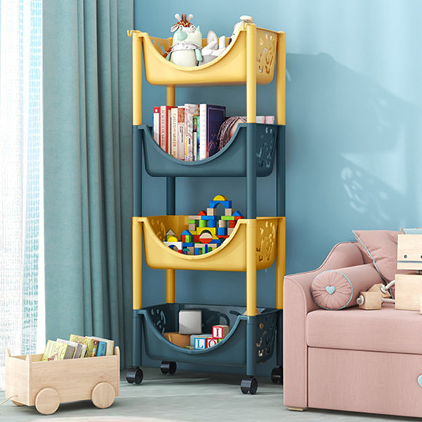 Modern Style Bookcase Etagere Open Back Plastic Bookshelf for Home