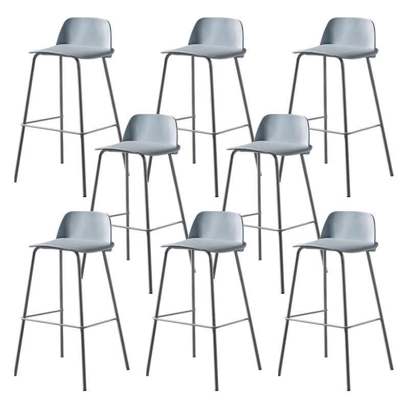 Modern Backrest Armless Counter Stool Iron Bar Stool with Plastic Cushion