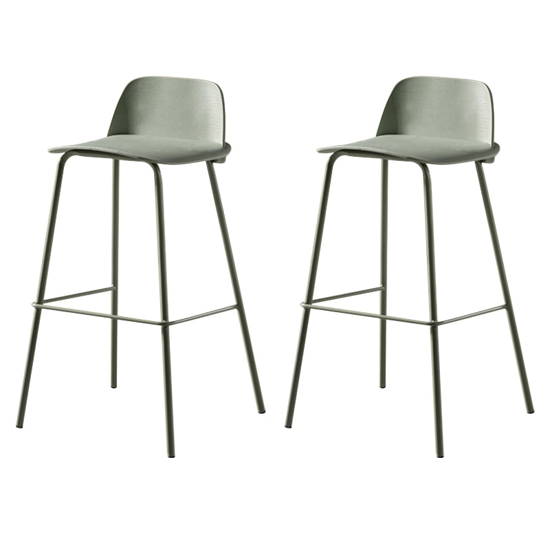 Modern Backrest Armless Counter Stool Iron Bar Stool with Plastic Cushion