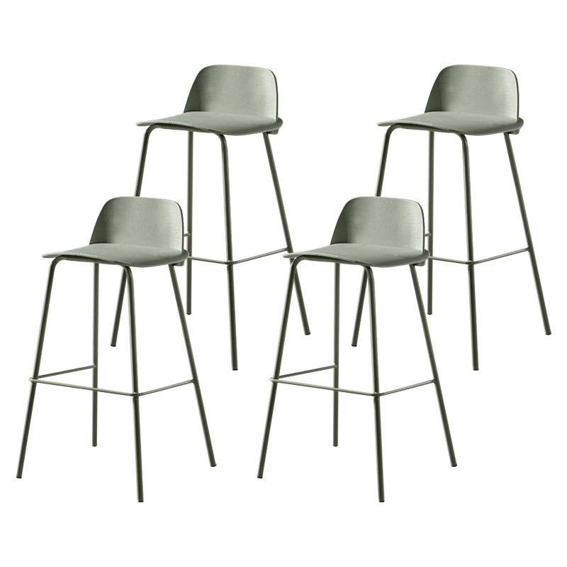 Modern Backrest Armless Counter Stool Iron Bar Stool with Plastic Cushion
