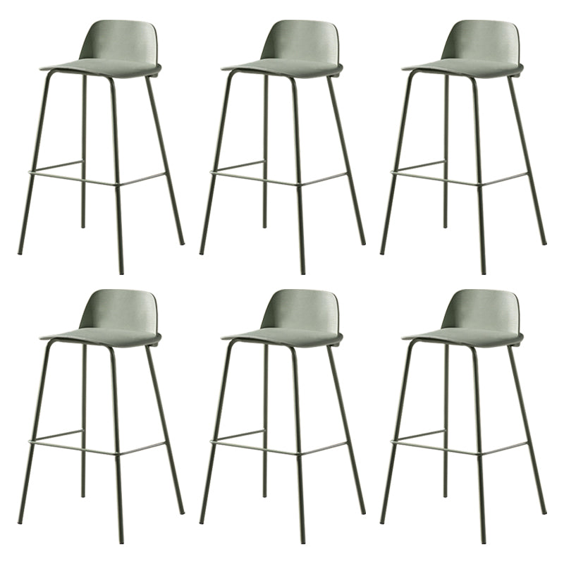 Modern Backrest Armless Counter Stool Iron Bar Stool with Plastic Cushion