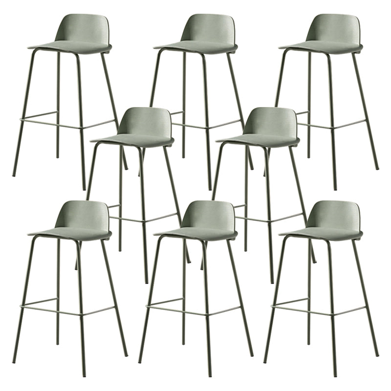 Modern Backrest Armless Counter Stool Iron Bar Stool with Plastic Cushion