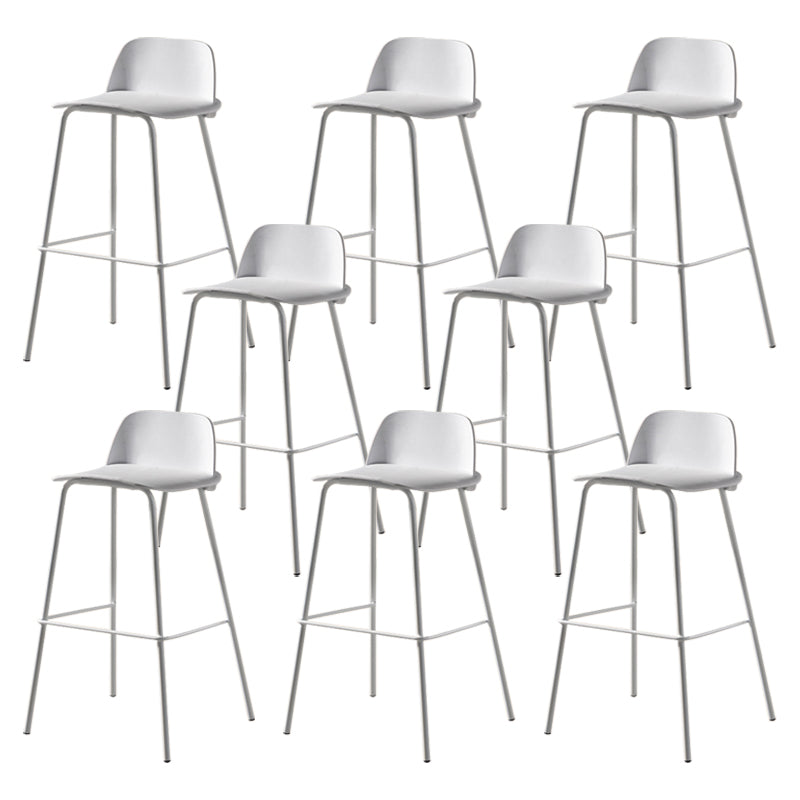 Modern Backrest Armless Counter Stool Iron Bar Stool with Plastic Cushion