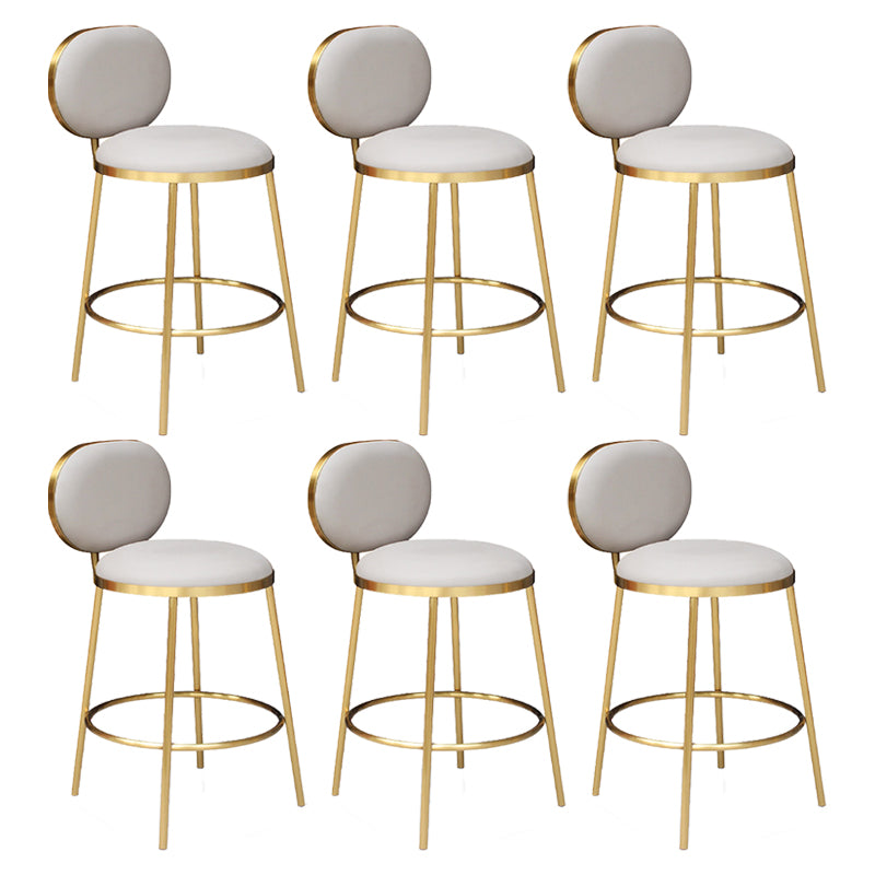 Nordic Glam Bar-stool PU Leather Counter Bar Stool with Metal Legs