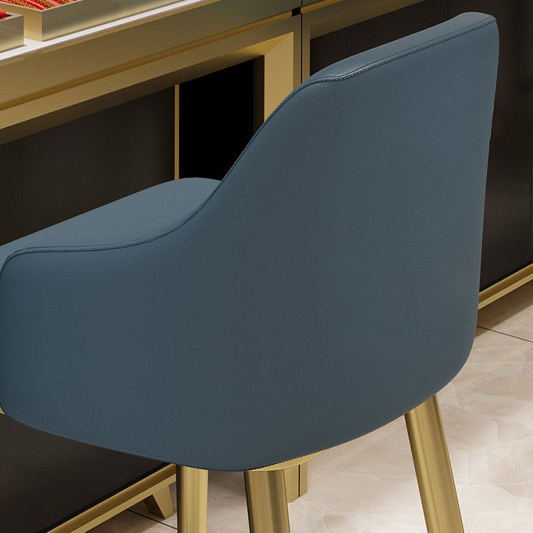 Nordic Glam Bar-stool PU Leather Counter Bar Stool with Metal Legs