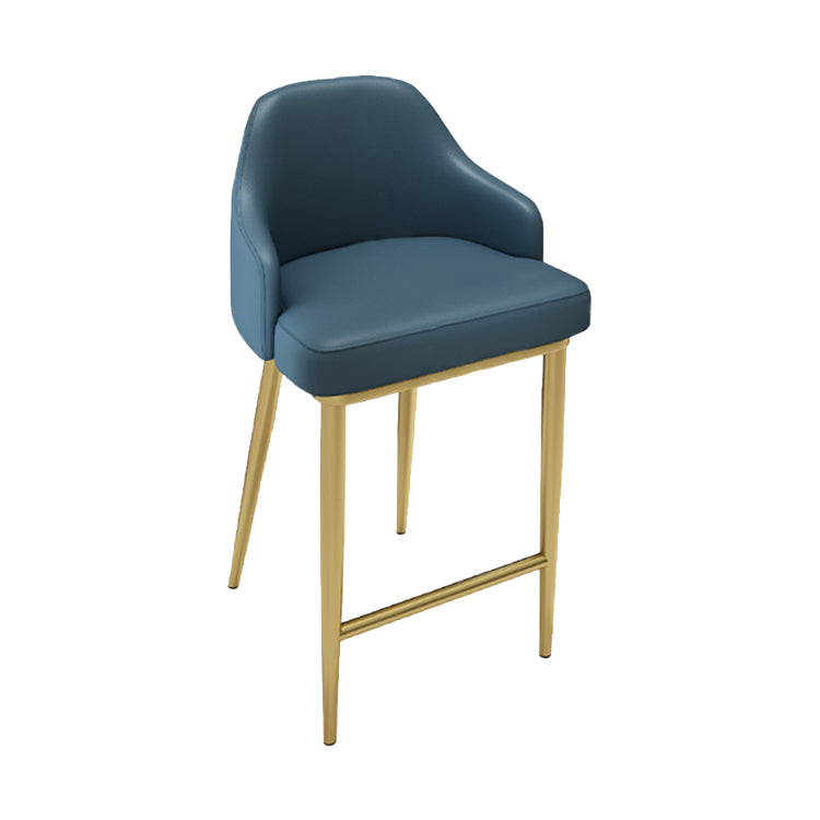 Nordic Glam Bar-stool PU Leather Counter Bar Stool with Metal Legs