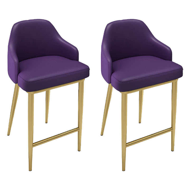 Nordic Glam Bar-stool PU Leather Counter Bar Stool with Metal Legs