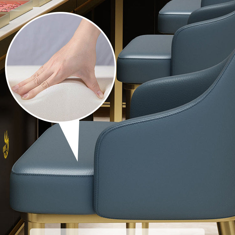 Nordic Glam Bar-stool PU Leather Counter Bar Stool with Metal Legs