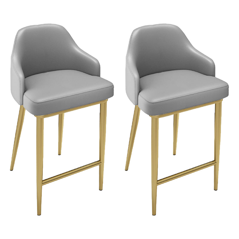 Nordic Glam Bar-stool PU Leather Counter Bar Stool with Metal Legs