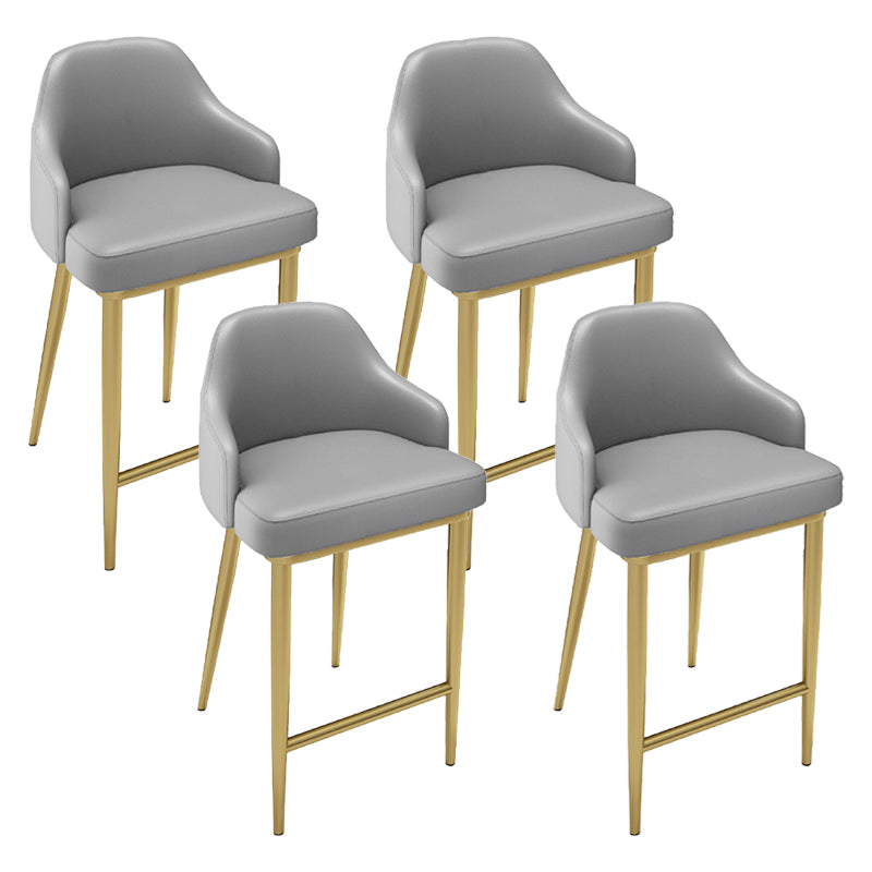 Nordic Glam Bar-stool PU Leather Counter Bar Stool with Metal Legs