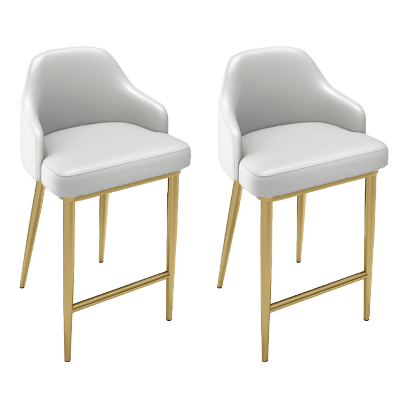 Nordic Glam Bar-stool PU Leather Counter Bar Stool with Metal Legs