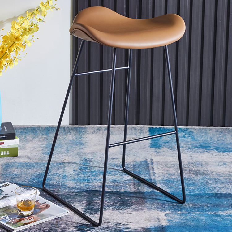 Modern Bar-stool PU Leather Counter Bar Stool with Metal Legs