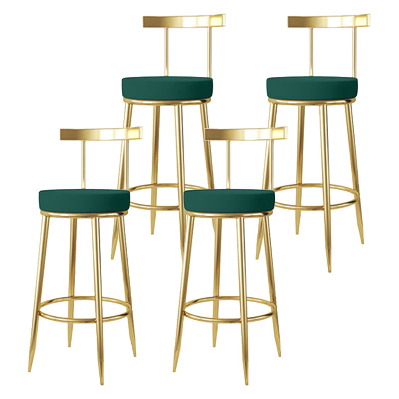 Nordic Glam Bar Stool Round Counter Bar-Stool with Metal Legs