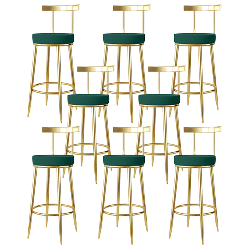 Nordic Glam Bar Stool Round Counter Bar-Stool with Metal Legs