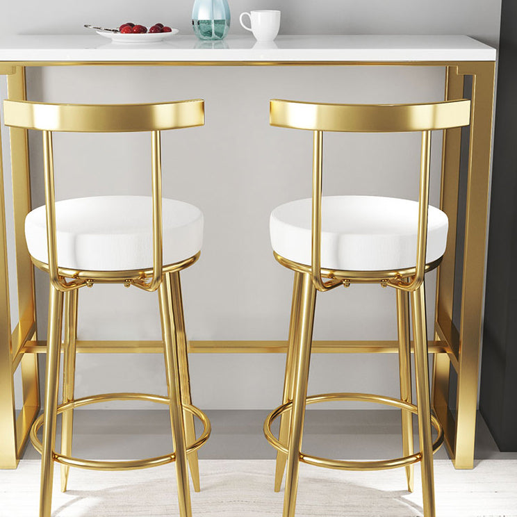 Nordic Glam Bar Stool Round Counter Bar-Stool with Metal Legs