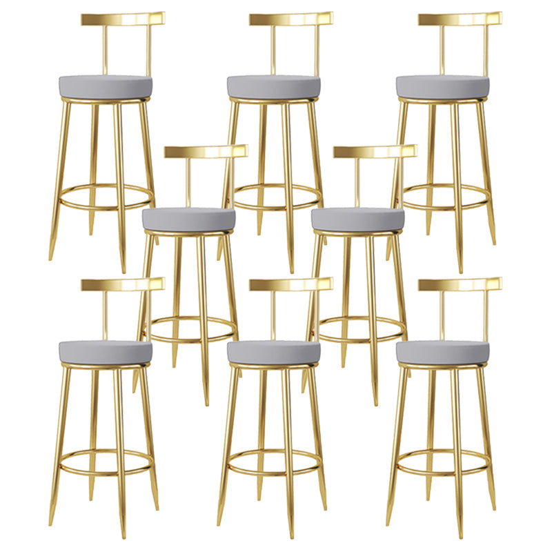 Nordic Glam Bar Stool Round Counter Bar-Stool with Metal Legs