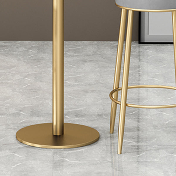Nordic Glam Style Bar Stool Round Counter Bar Stool with Metal Legs