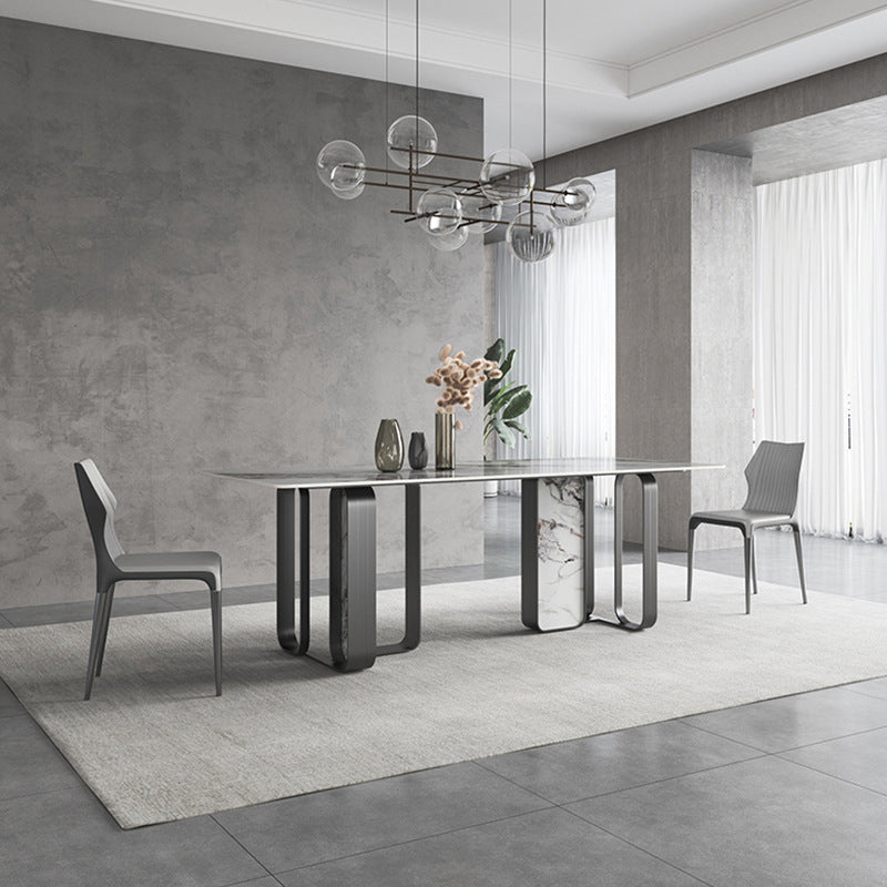 Designer Style Sintered Stone Top Dining Set Rectangle 1/3/4/5/6 Pieces Dining Table Set