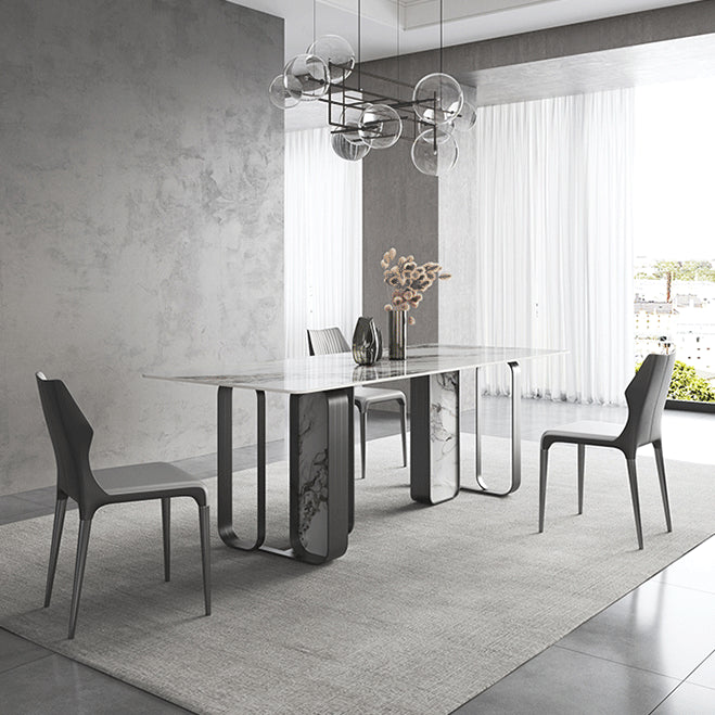 Designer Style Sintered Stone Top Dining Set Rectangle 1/3/4/5/6 Pieces Dining Table Set