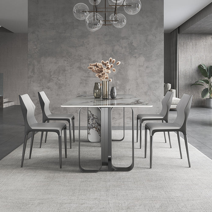 Designer Style Sintered Stone Top Dining Set Rectangle 1/3/4/5/6 Pieces Dining Table Set