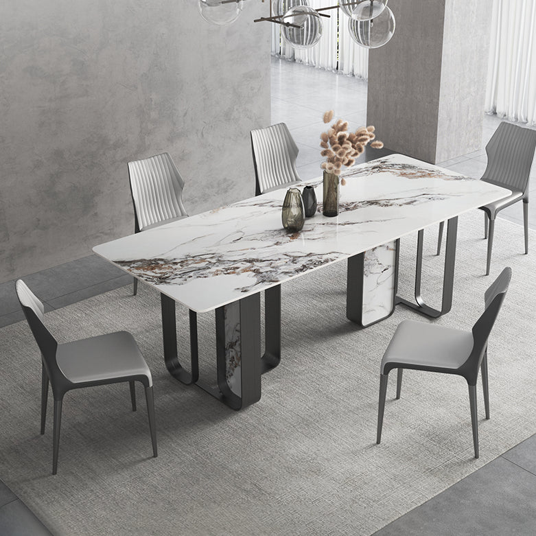 Designer Style Sintered Stone Top Dining Set Rectangle 1/3/4/5/6 Pieces Dining Table Set