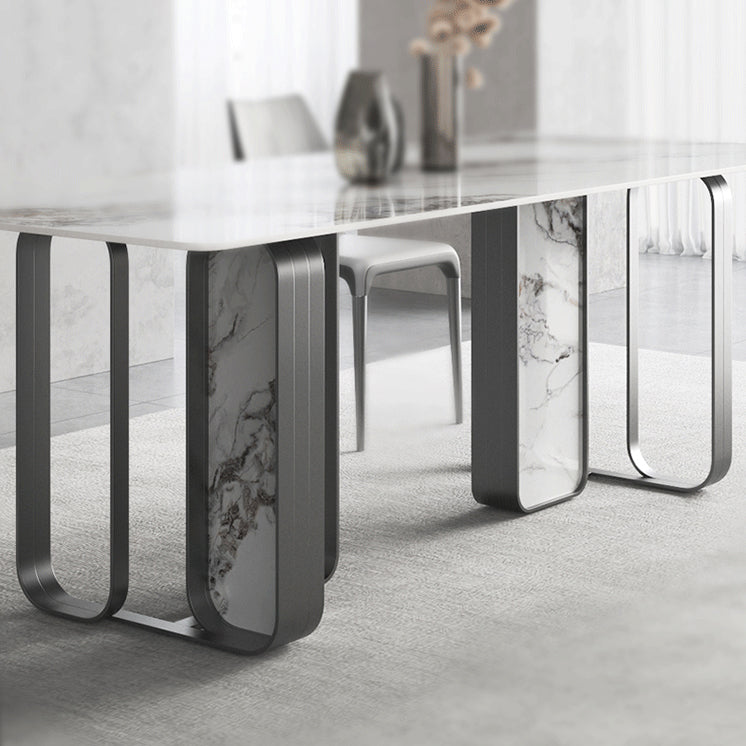 Designer Style Sintered Stone Top Dining Set Rectangle 1/3/4/5/6 Pieces Dining Table Set