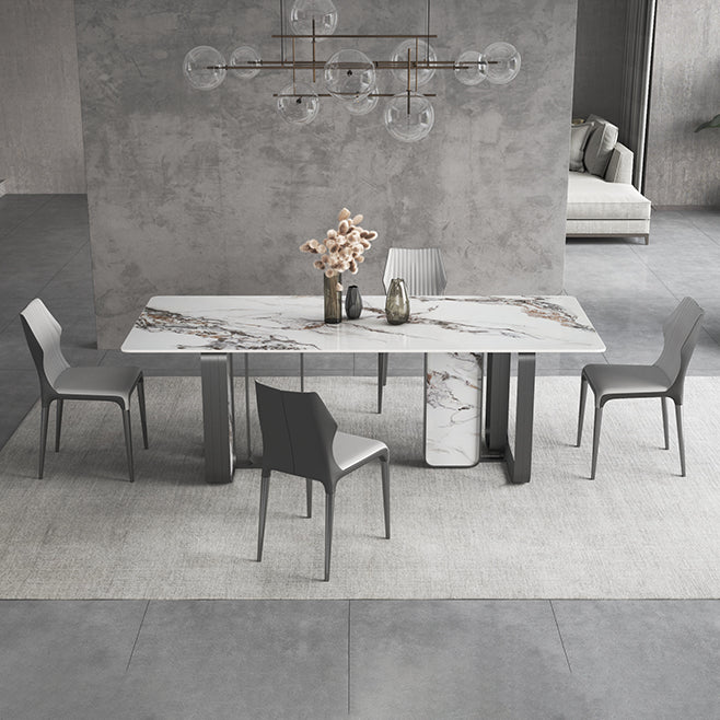 Designer Style Sintered Stone Top Dining Set Rectangle 1/3/4/5/6 Pieces Dining Table Set