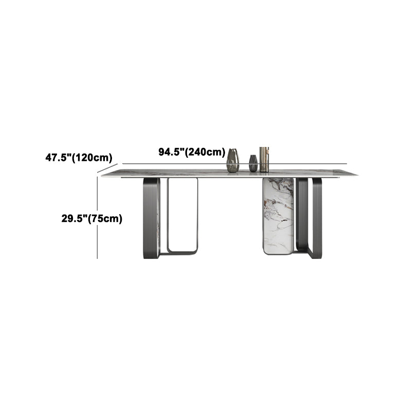 Designer Style Sintered Stone Top Dining Set Rectangle 1/3/4/5/6 Pieces Dining Table Set