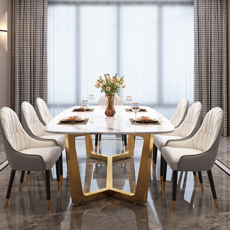 Modern Marble Top Dining Set Rectangle 1/2/5/6/7 Pieces Dining Room Table Set