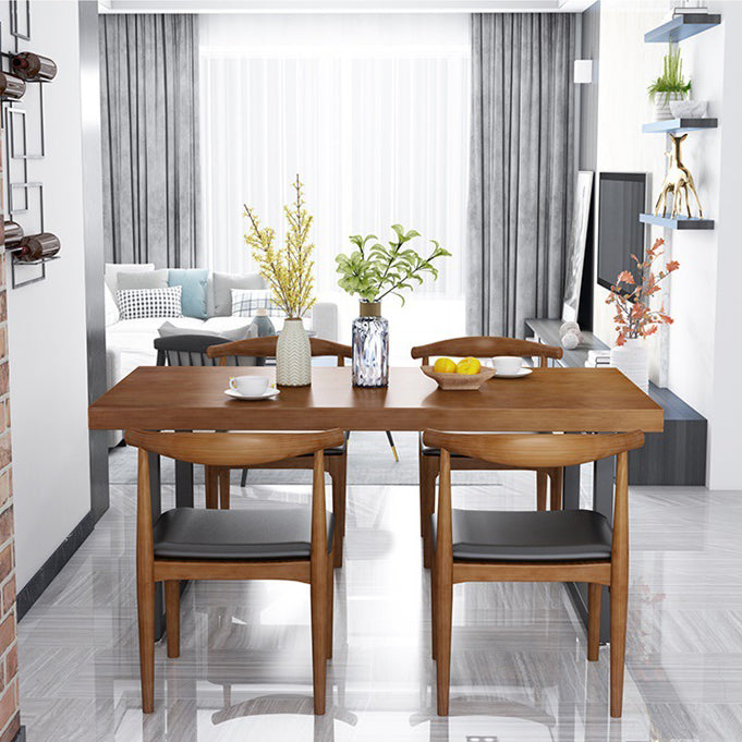 Metal Industrial Rectangle Furniture Pine Solid Wood Top Dining Table with Sled Base