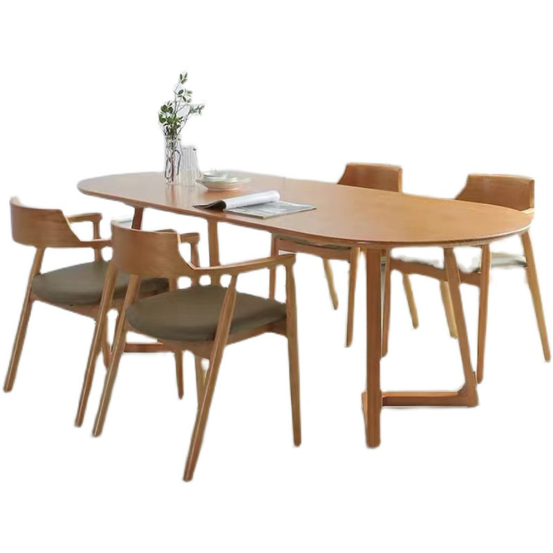 Solid Wood Dining Table Contemporary Oval Dinner Table for Home Kitchen Dinner