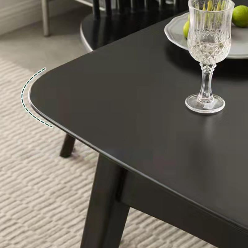 Modern Black Dining Room Collection Tripod Base Solid Wood Dining Table