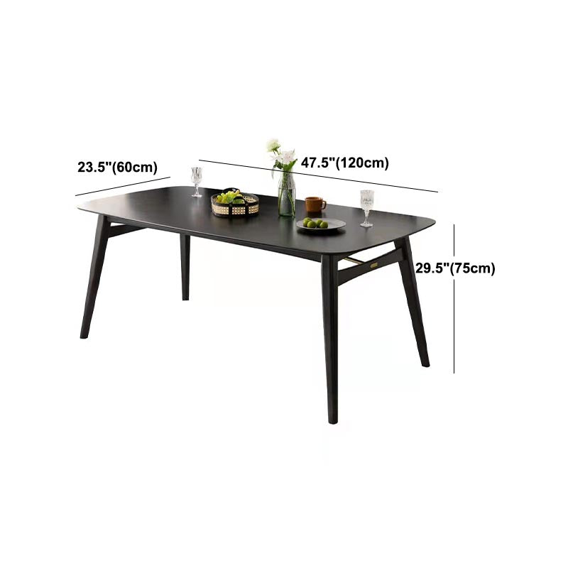 Modern Black Dining Room Collection Tripod Base Solid Wood Dining Table