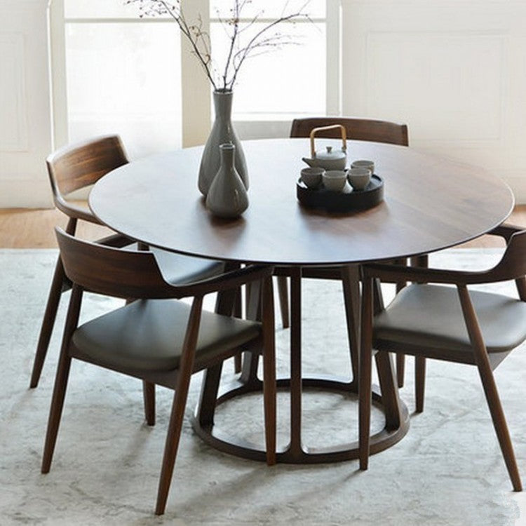 Living Room Minimalism Wood Dining Table Round Pine Dining Table