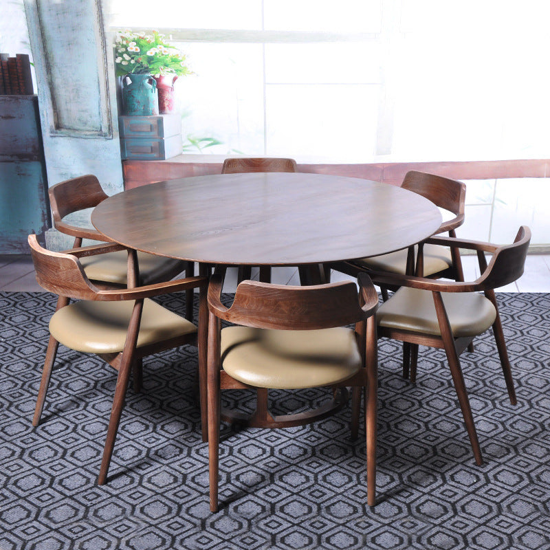 Living Room Minimalism Wood Dining Table Round Pine Dining Table