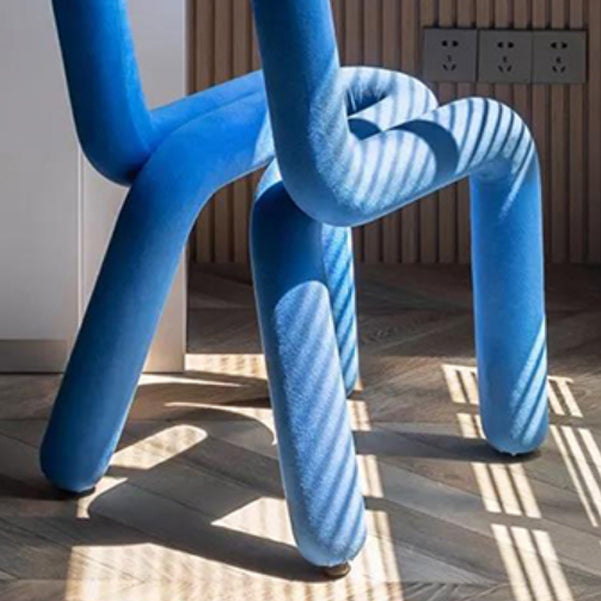 Contemporary Style Open Back Chair Velvet Dining Side Chair for Indoor