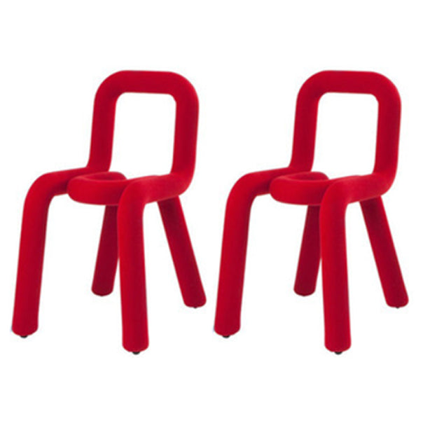 Contemporary Style Open Back Chair Velvet Dining Side Chair for Indoor