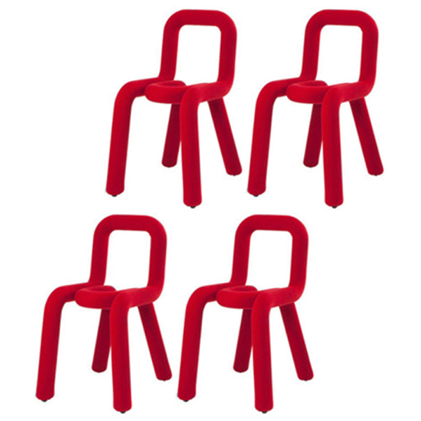 Contemporary Style Open Back Chair Velvet Dining Side Chair for Indoor