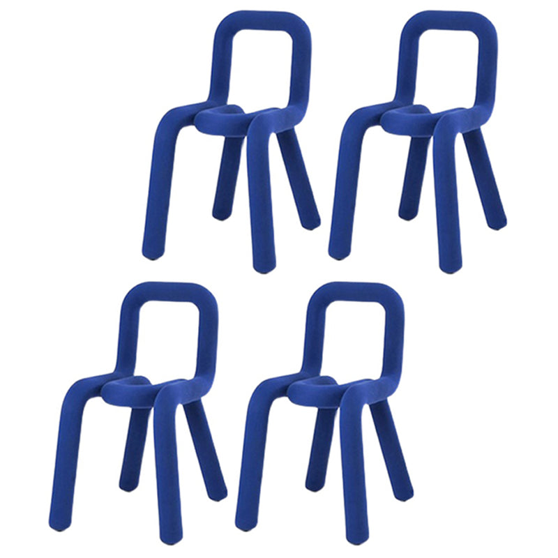 Contemporary Style Open Back Chair Velvet Dining Side Chair for Indoor