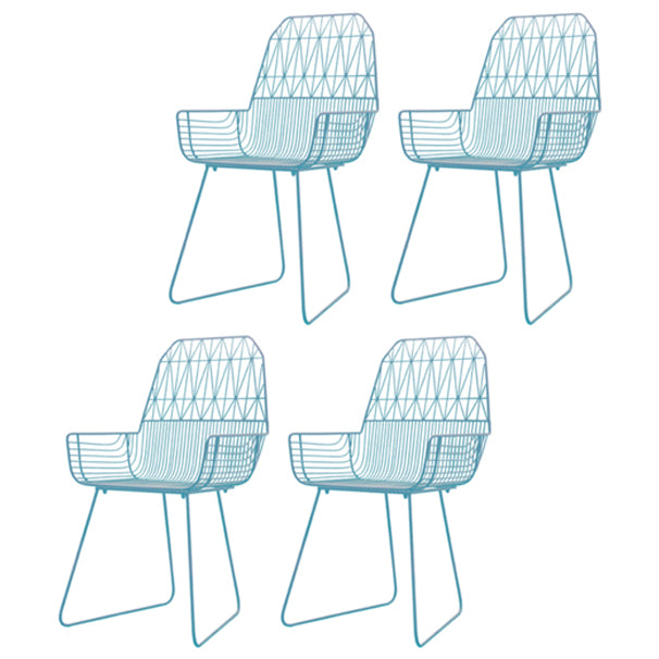 Contemporary Style Cross Back Chair Metal Dining Chair for Indoor